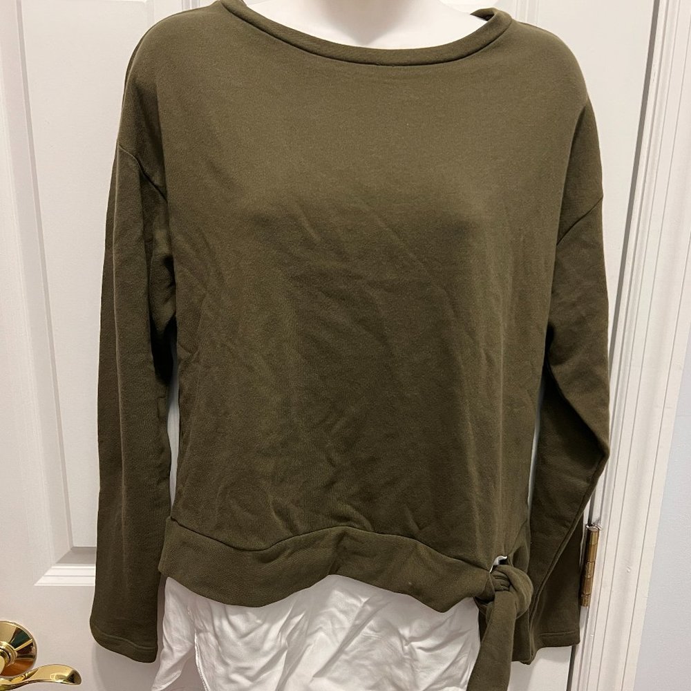 Loft SP olive green sweatshirt NWT